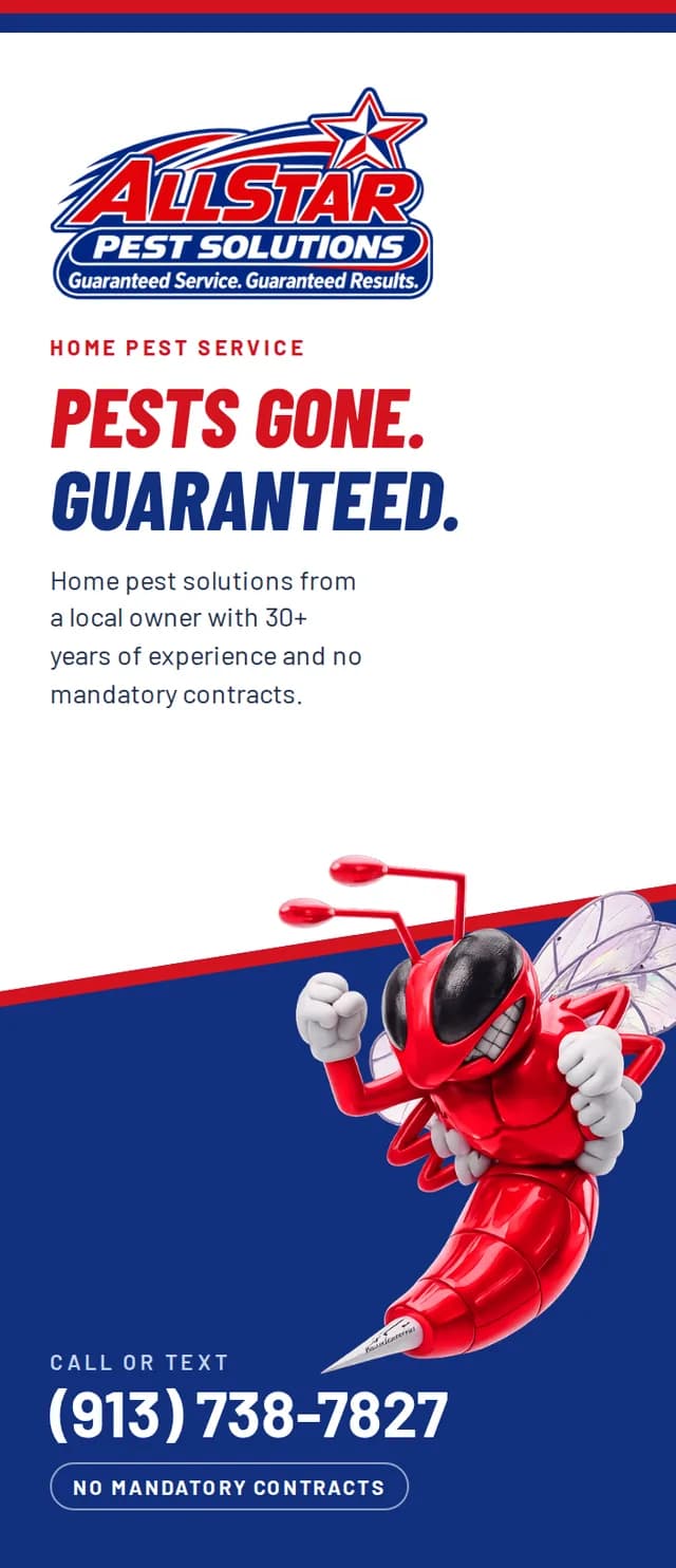 Home Pest Service brochure cover — All Star Pest Solutions