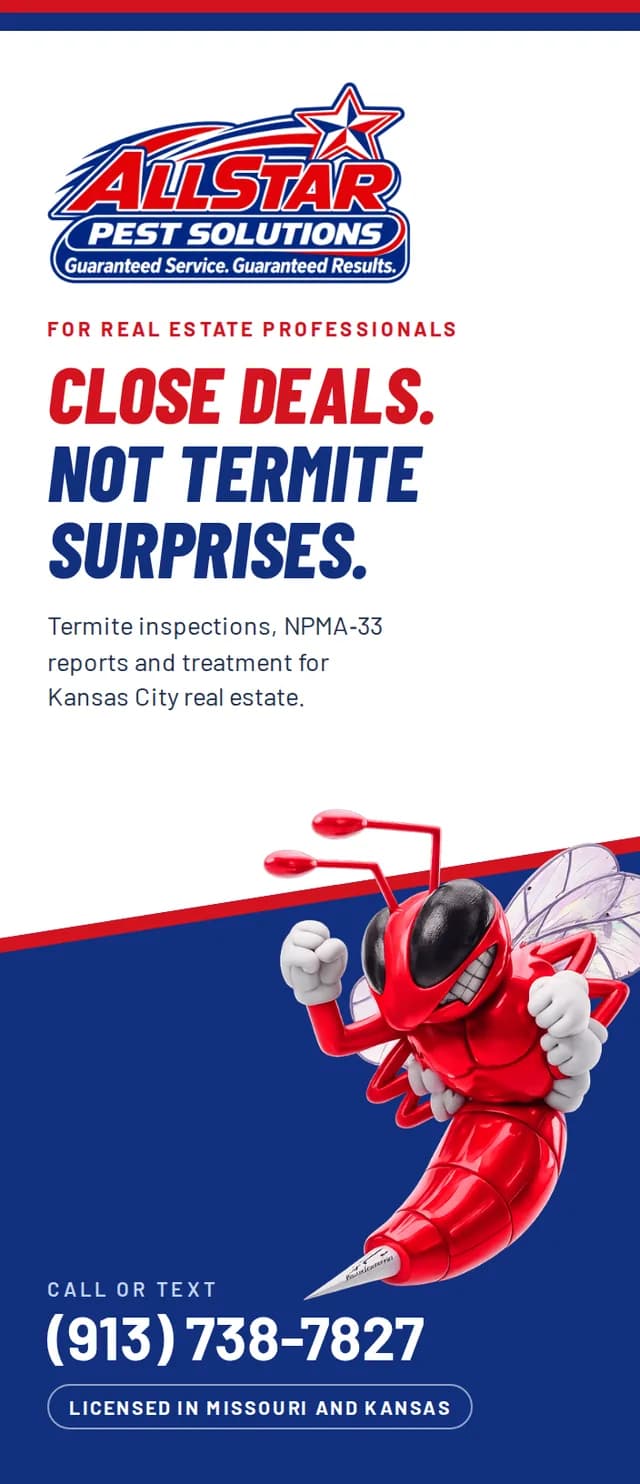 Termite Inspections for Real Estate brochure cover — All Star Pest Solutions