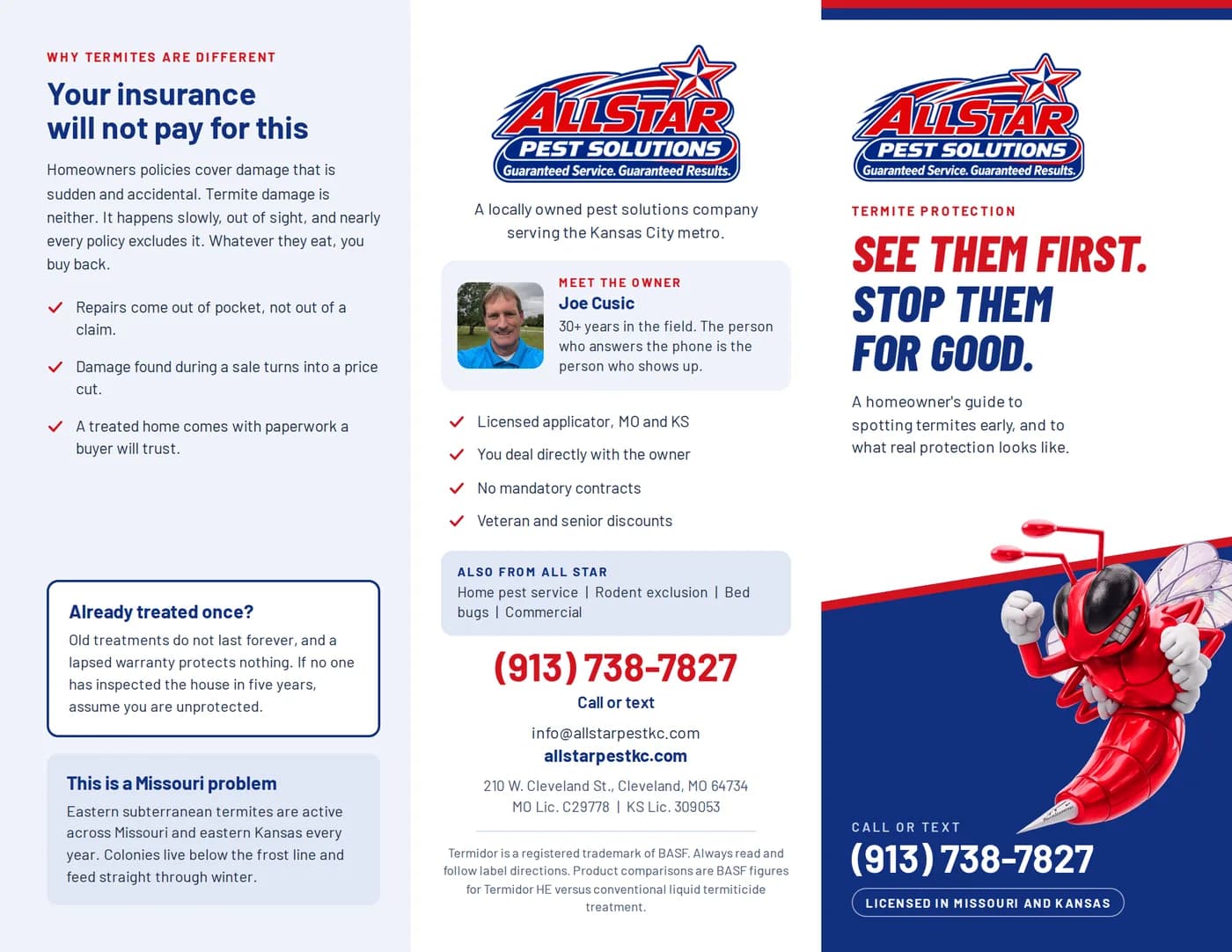 Termite Protection brochure, outside face: inside flap, back cover and front cover